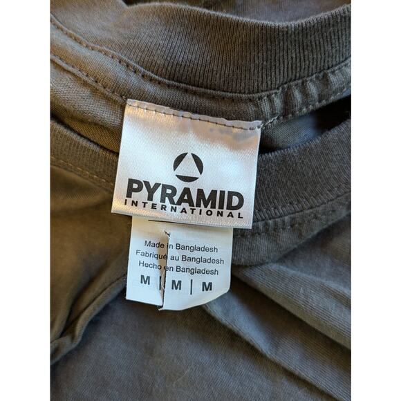 Pyramid Womens Medium T-Shirt Vinyl Junkie Graphic Gray Short Sleeve Music Tee - Picture 9 of 10